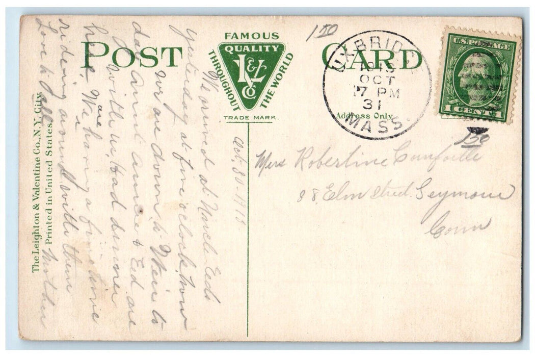 c1910's The Post Office Building Taunton Massachusetts MA Antique Postcard