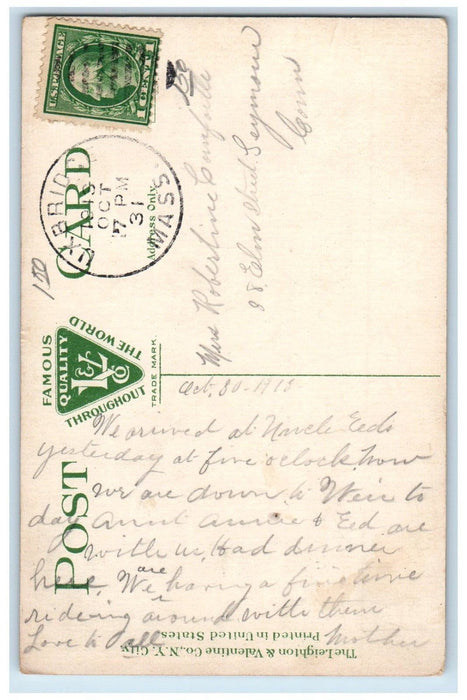 c1910's The Post Office Building Taunton Massachusetts MA Antique Postcard
