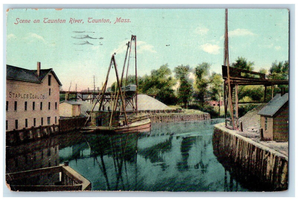 1910 Scene On Taunton River Taunton Massachusetts MA Posted Antique Postcard