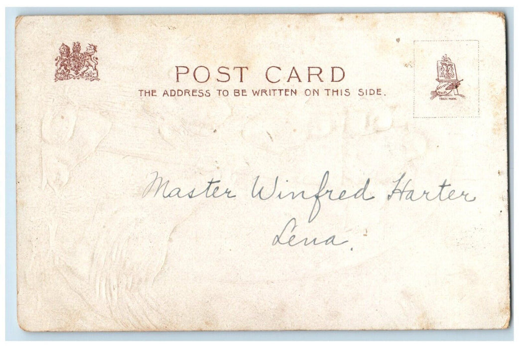 c1905 Happy Easter Egg Chicken Hen Chicks Slide Embossed Antique Postcard