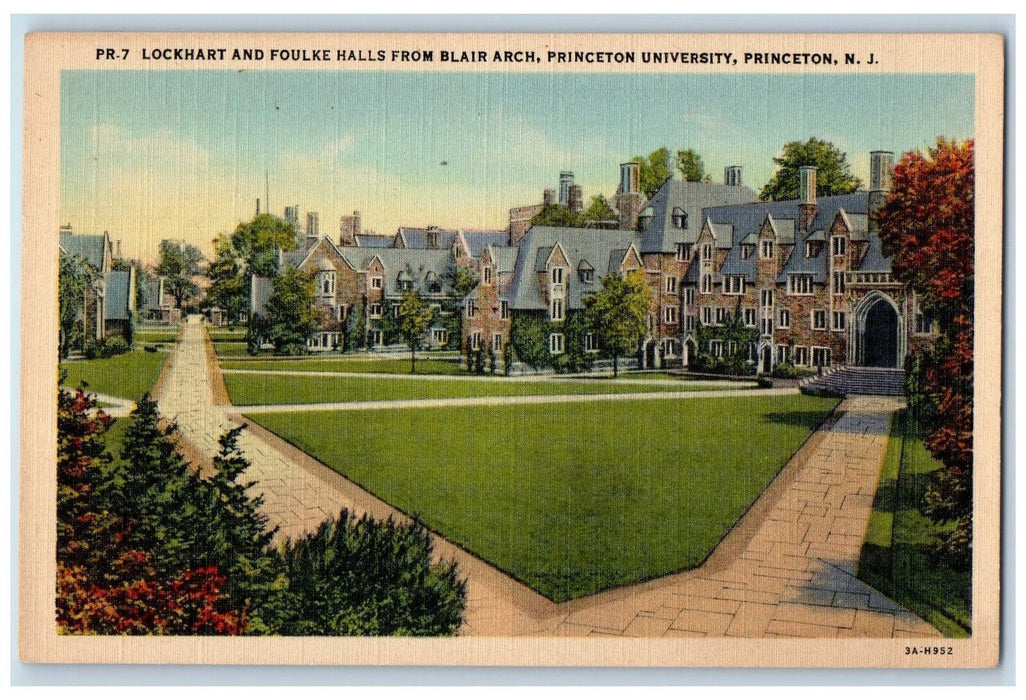 c1940s Lockehart & Foulke Halls From Blair Arch Princeton University NJ Postcard