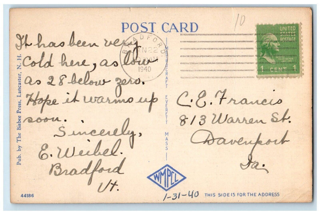 1940 Lafayette Tramway Station Cannon Mt White Mts New Hampshire NH  Postcard