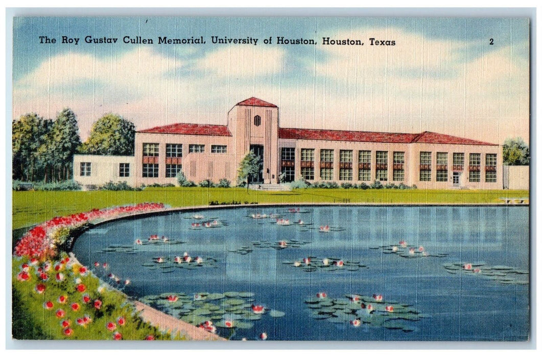 c1940's The Roy Cullen Memorial University Of Houston Texas TE Unposted Postcard