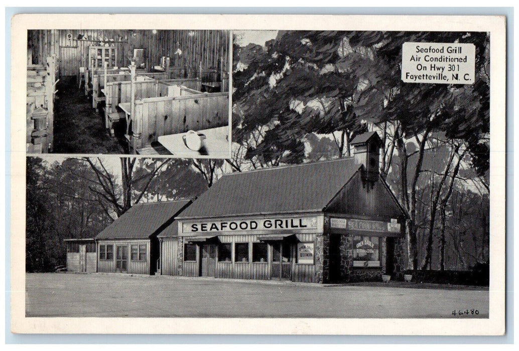 c1940 Seafood Grill Fayetteville Restaurant Exterior North Carolina NC Postcard