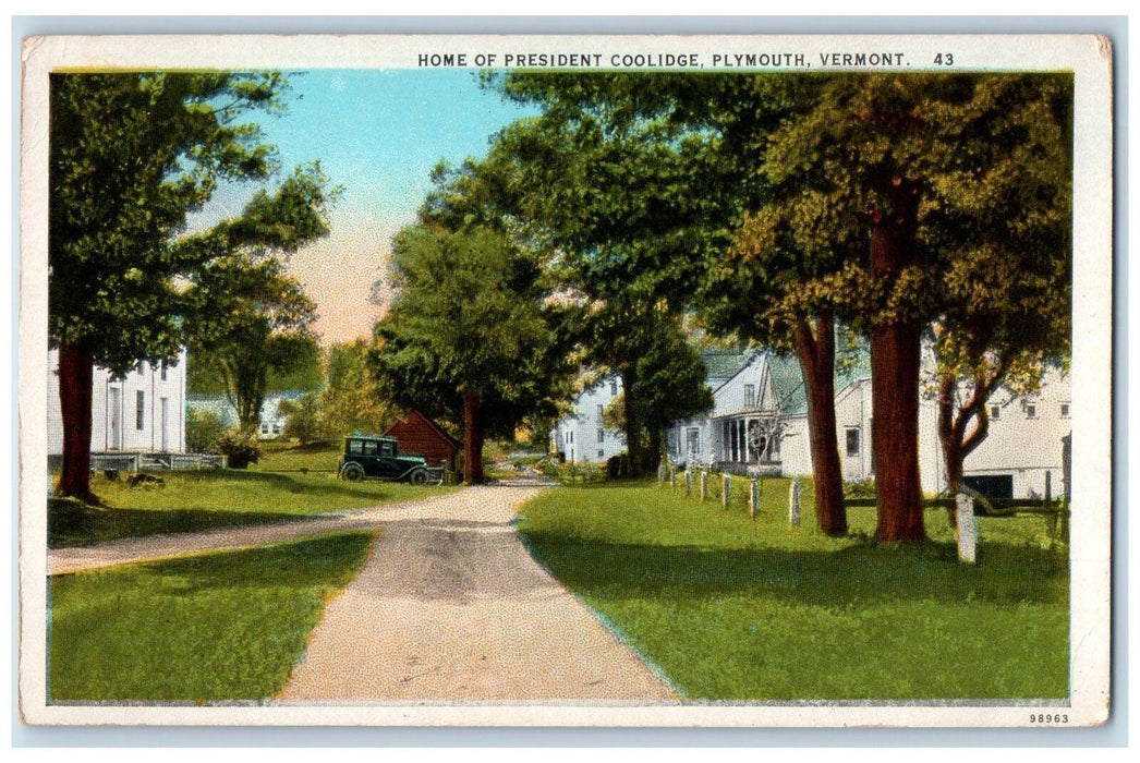 c1920's Home Of President Coolidge Plymouth Vermont VT Unposted Vintage Postcard