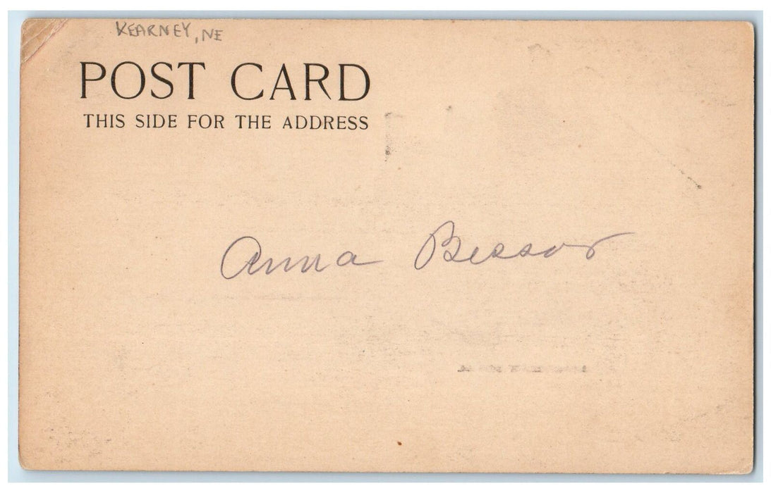 c1905 Longfellow School Building View Front Stairs Kearney Nebraska NE Postcard