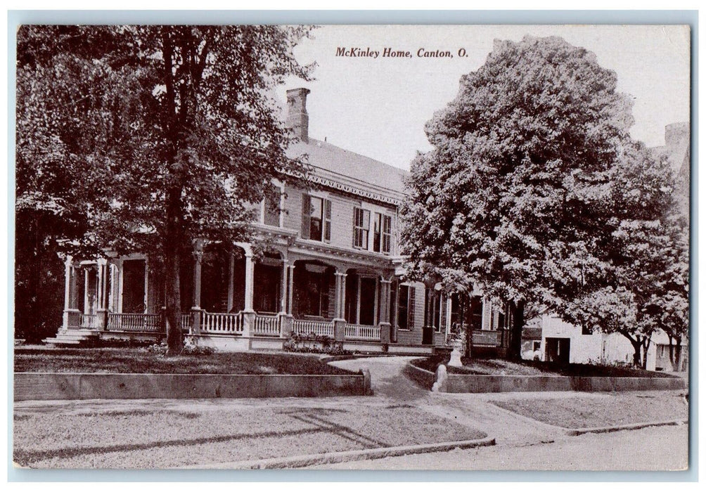 c1910's McKinley Home Street View Scene Canton Ohio OH Unposted Antique Postcard