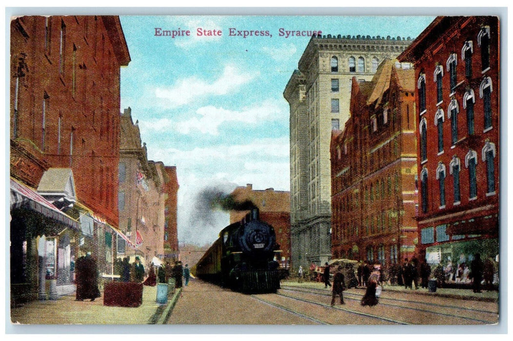 c1910 Empire State Express Train Railroad Syracuse New York NY Antique Postcard