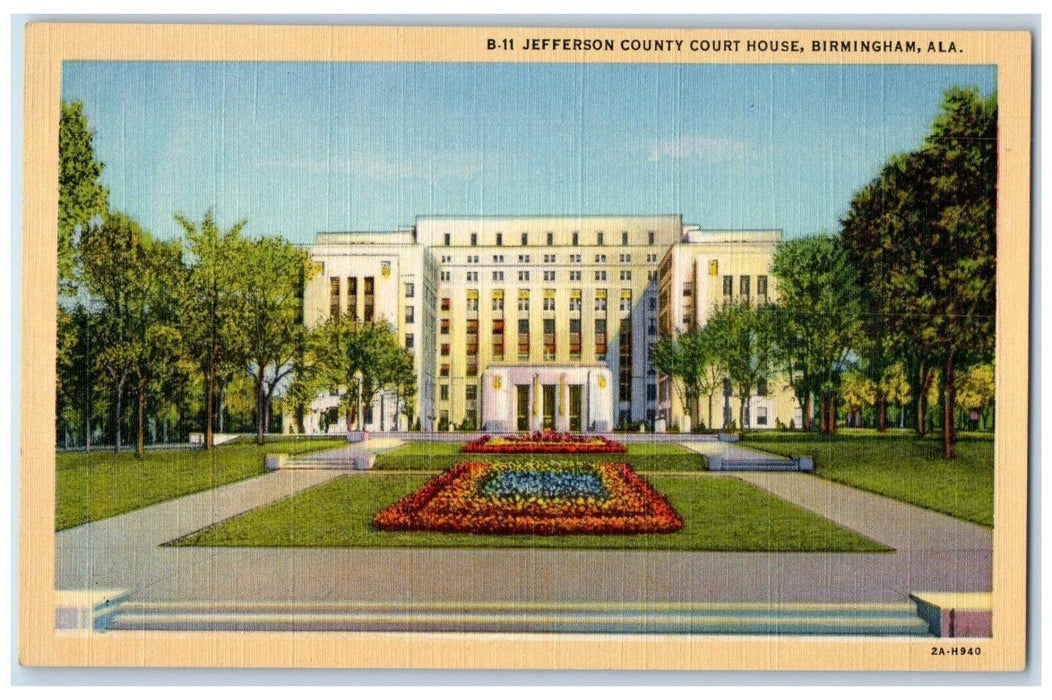 c1940 Jefferson County Court House Exterior Building Birmingham Alabama Postcard