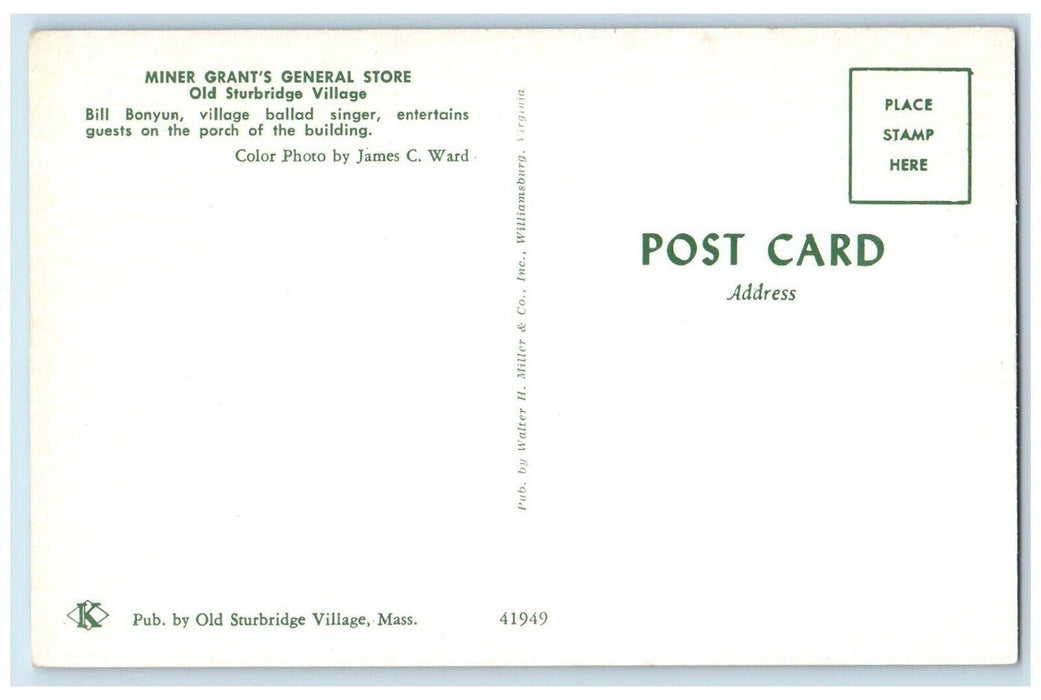 Miner Grant's General Store Old Sturbridge Village Massachusetts MA Postcard