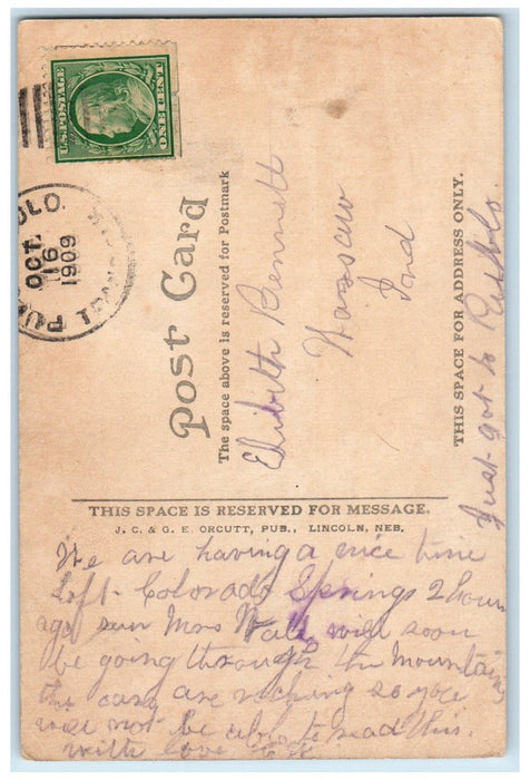 1909 Building View from J. Street Lincoln Nebraska Antique Posted Postcard