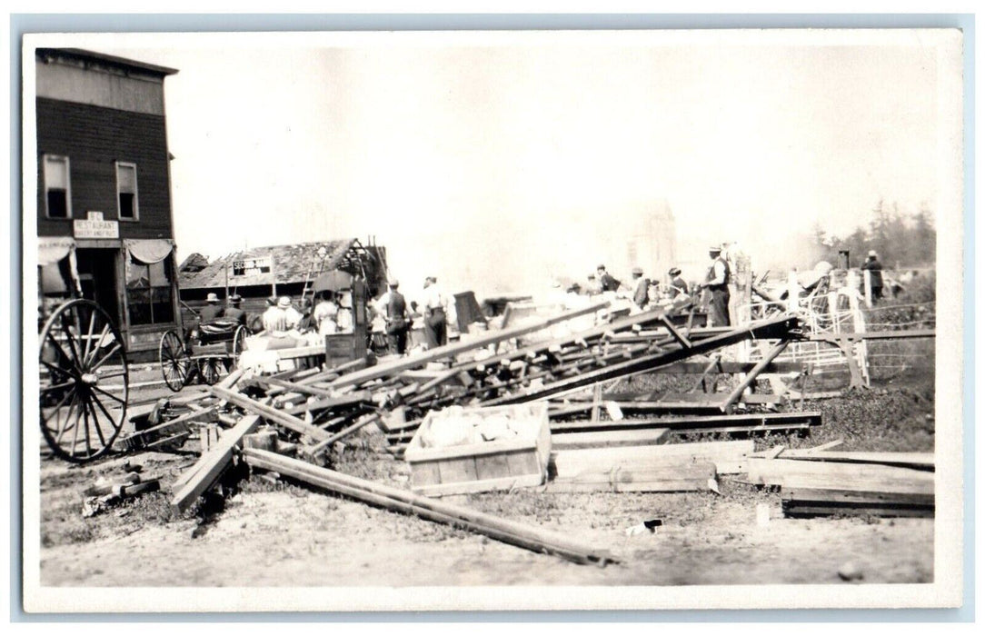 c1910's Fire Downtown Restaurant Store Unposted Antique RPPC Photo Postcard