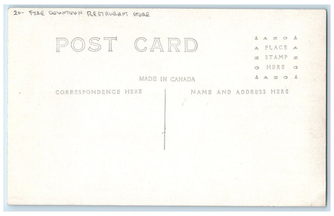 c1910's Fire Downtown Restaurant Store Unposted Antique RPPC Photo Postcard