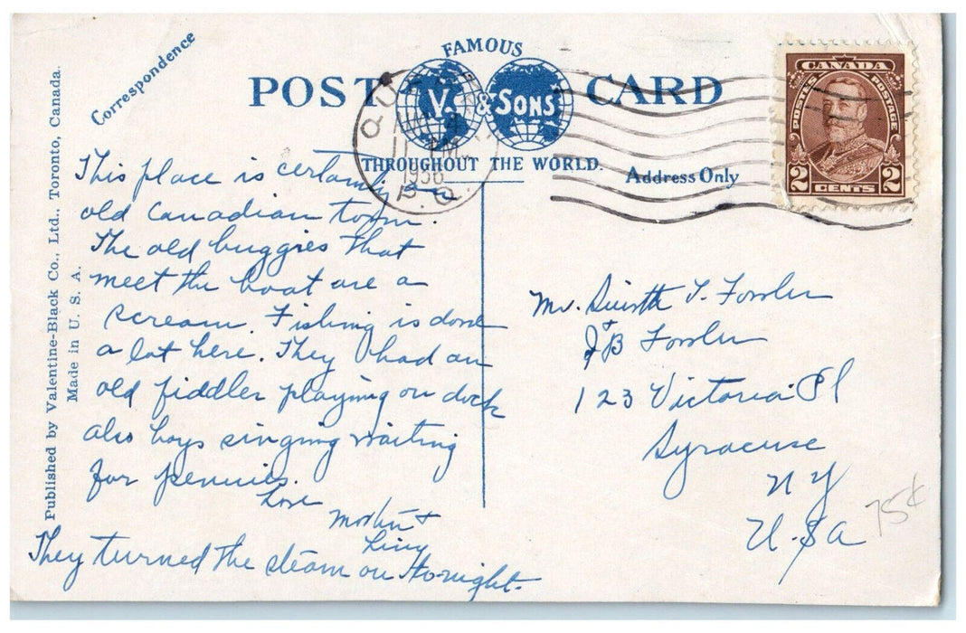 1936 Tadoussac from Golf Links Quebec Canada Vintage Posted Postcard