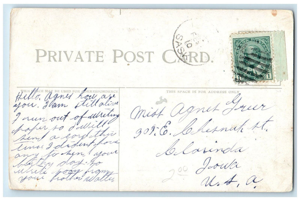 c1920's Queen Square St. John New Brunswick Canada Posted Antique Postcard