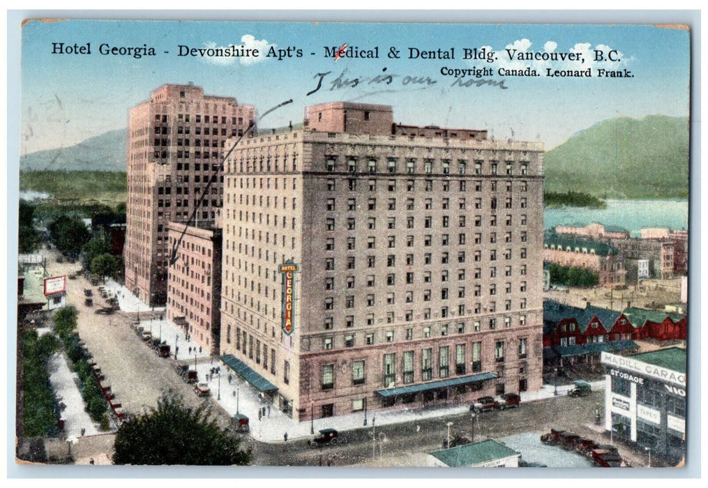 1935 Hotel Georgia Devonshire Apartments Medical & Dental Bldg Canada Postcard