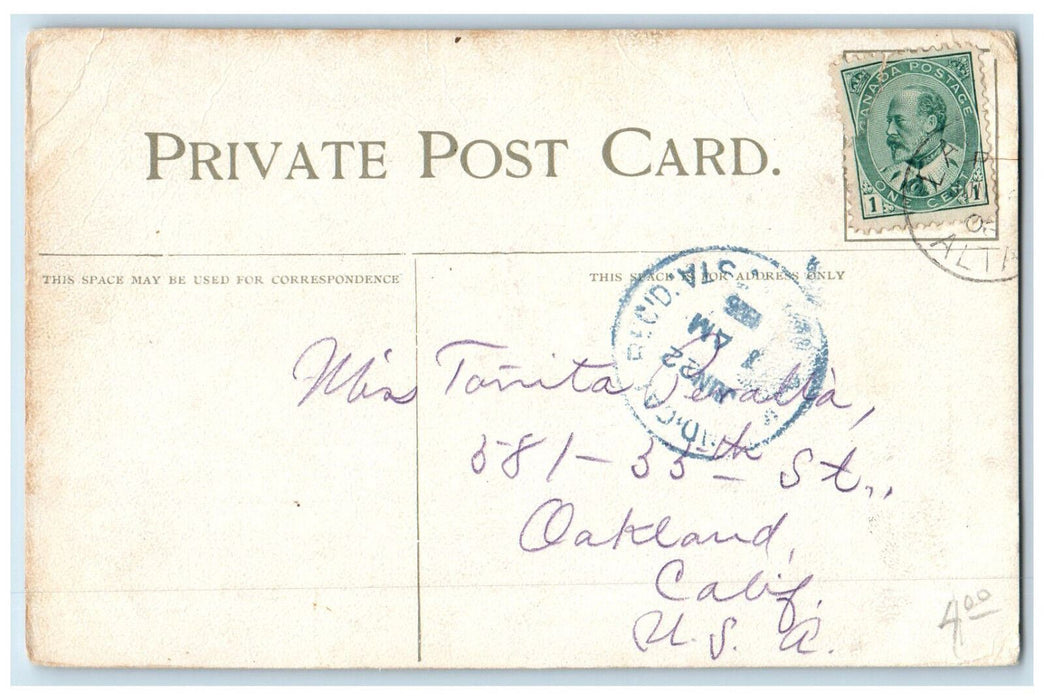 1906 Canadian North West Cree Indian Canada Posted Blue Cancel Postcard