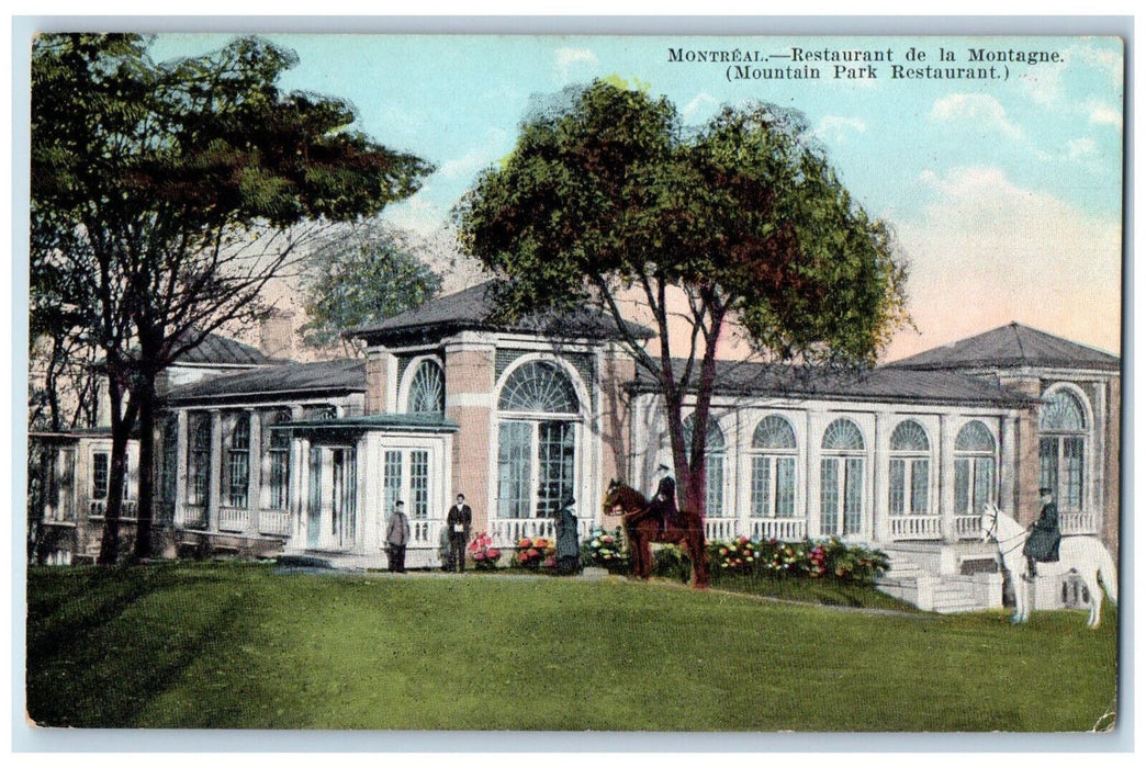 c1910 Restaurant De La Montagne Mountain Park Montreal Quebec Canada Postcard