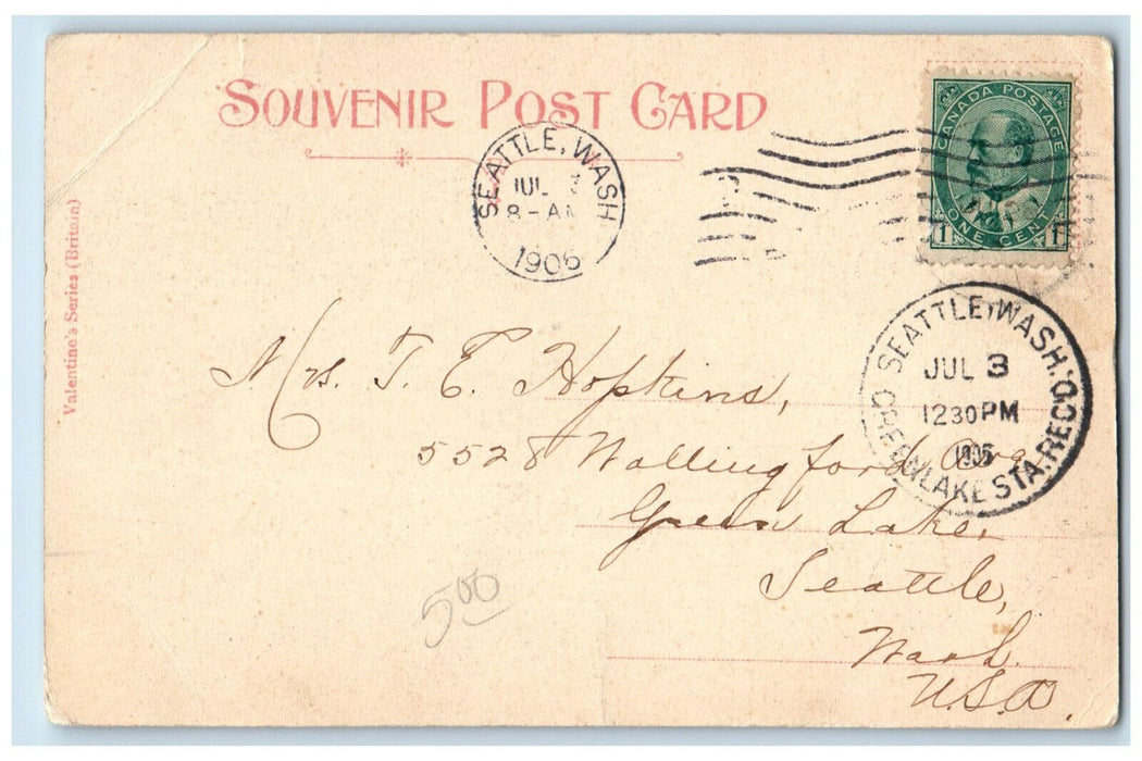 1906 Bird's Eye View Fenelon River Kawartha Lakes Ontario Canada Postcard