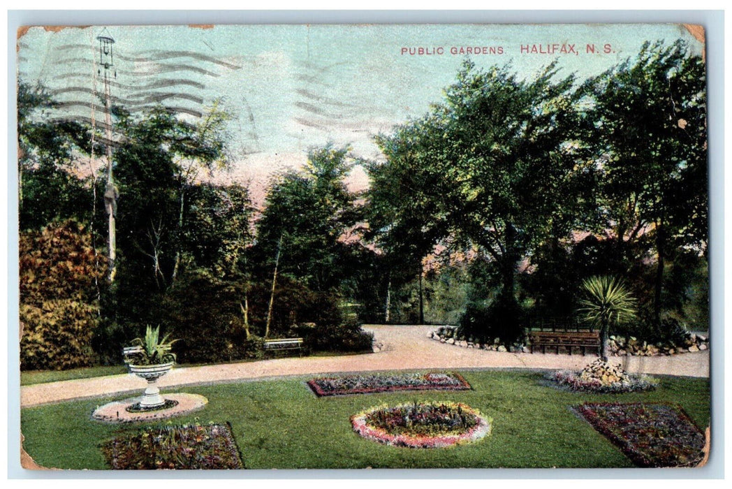 1907 Public Gardens Halifax Nova Scotia Canada Posted Antique Postcard