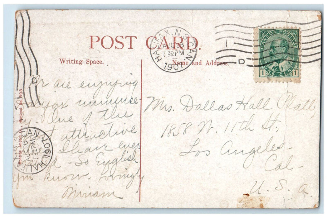 1907 Public Gardens Halifax Nova Scotia Canada Posted Antique Postcard