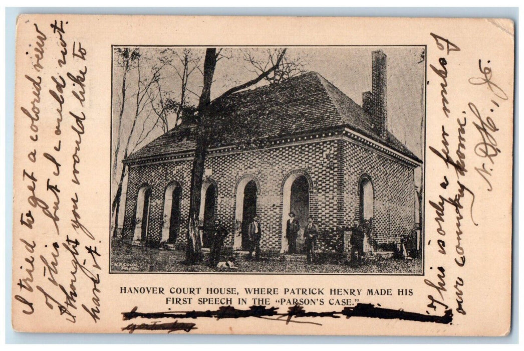 1907 Hanover Court House Patrick Henry Made Parson's Hanover Virginia Postcard