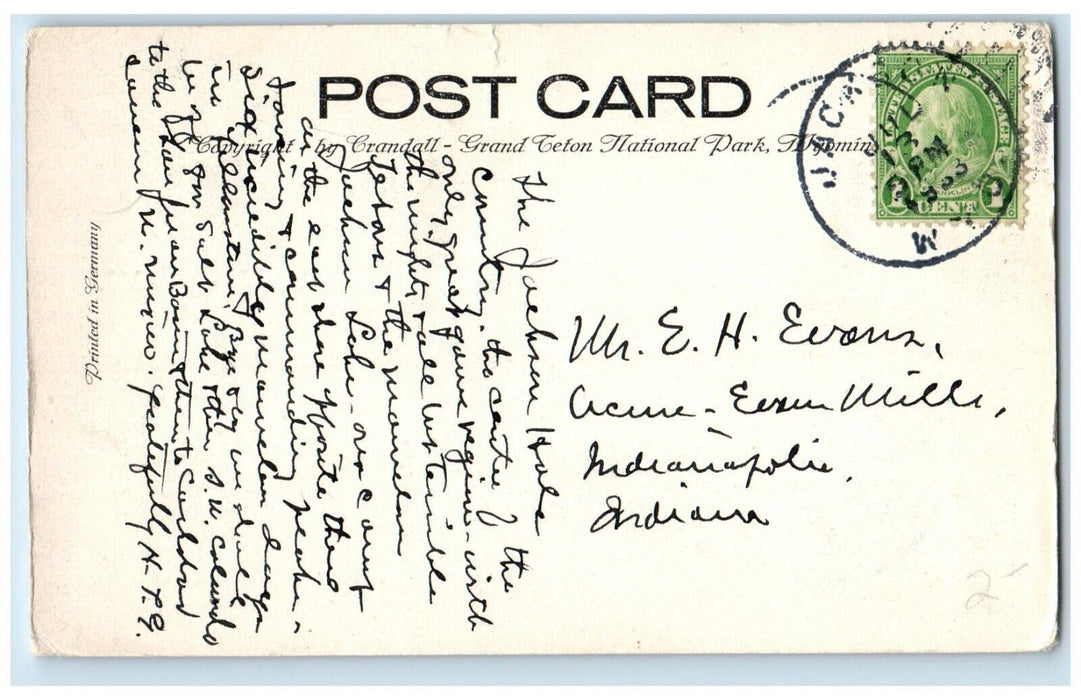 1933 Jackson Lake Teton Range Winter Grant Teton National Park Wyoming Postcard