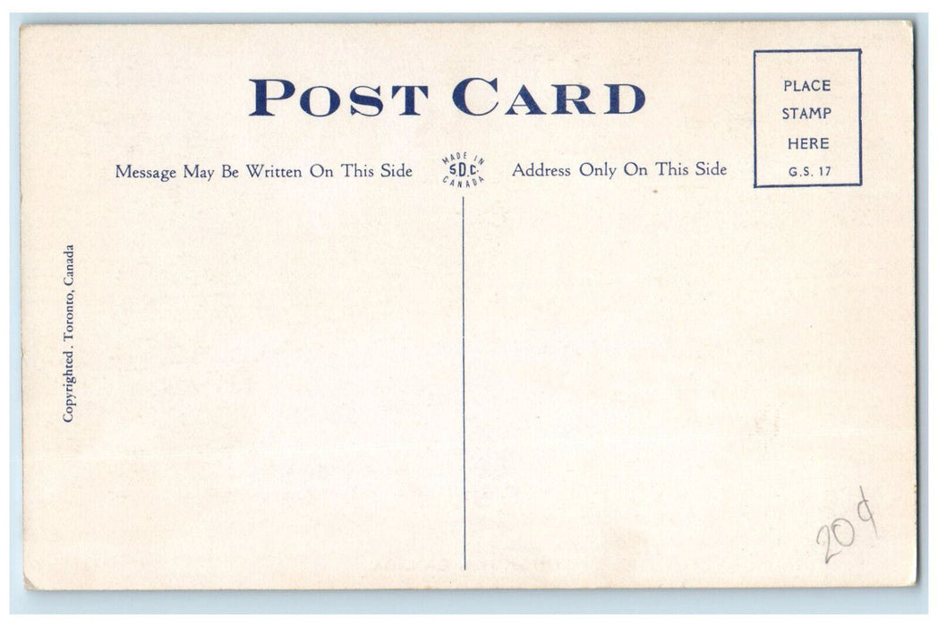 c1940's Scene of Road Trees in Muskoka Ontario Canada Unposted Postcard
