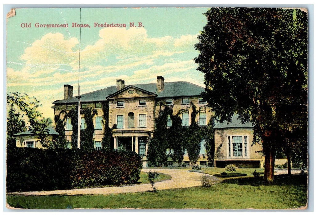 1909 Old Government House Fredericton New Brunswick Canada Posted Postcard