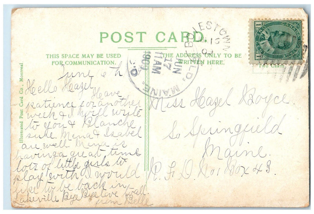 1909 Old Government House Fredericton New Brunswick Canada Posted Postcard