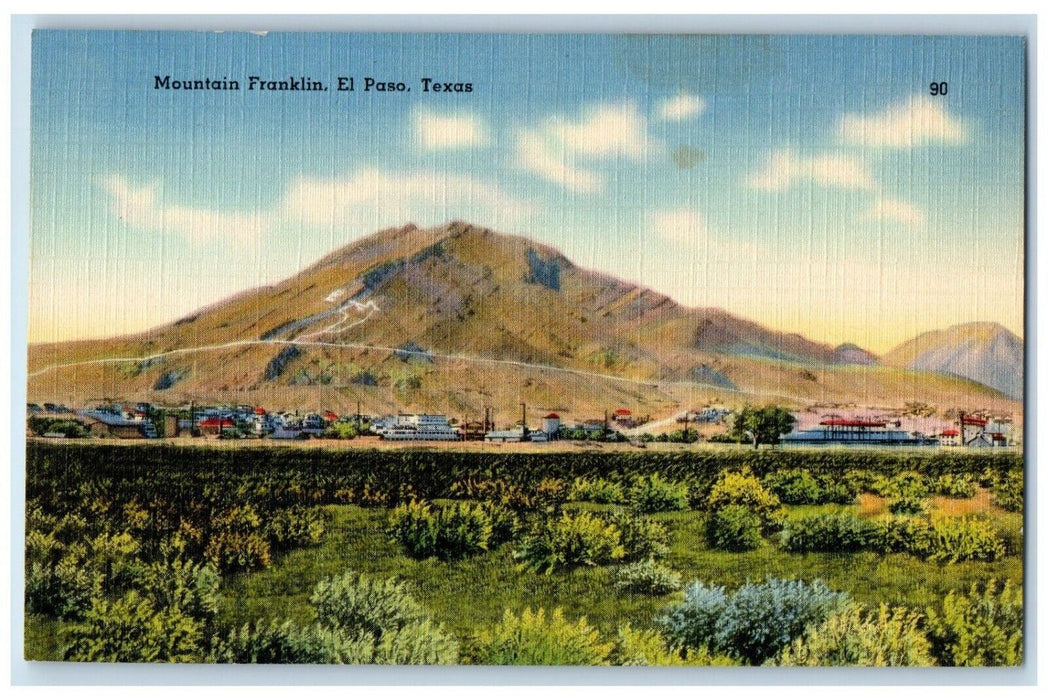 1940 Scenic Mountain Franklin El Paso Texas TX Vintage Antique Unposted Postcard