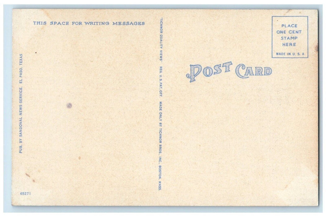 c1940 Scenic View Valley Road Near El Paso Texas TX Antique Street Car Postcard