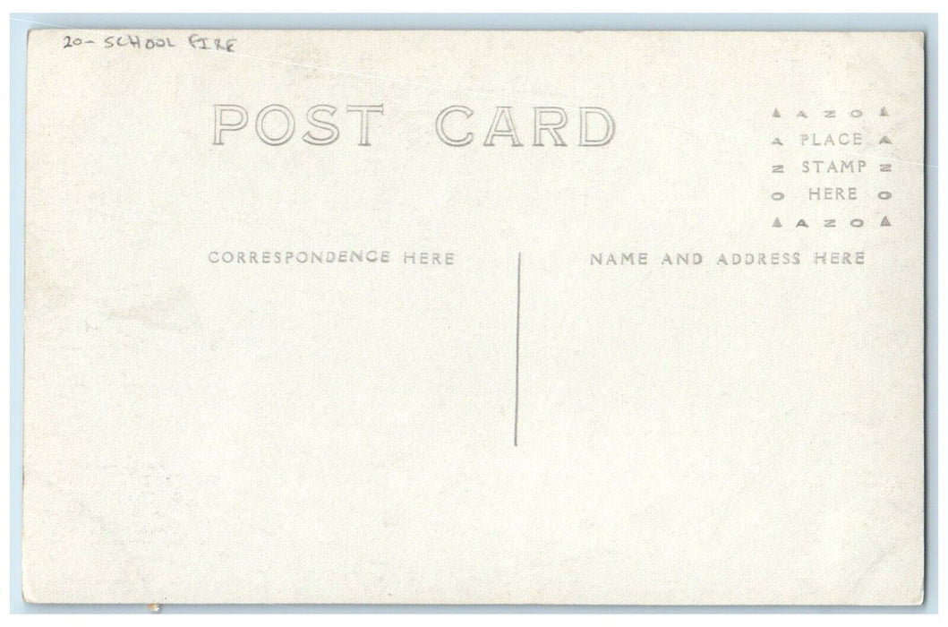 c1910's School Fire Building Disaster RPPC Photo Unposted Antique Postcard