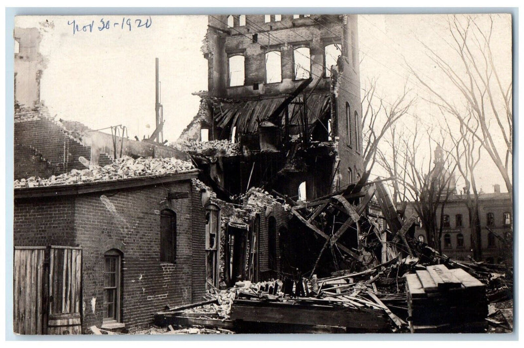 Vermont VT, Nov 30 1920 Disaster RPPC Photo Posted Antique Postcard