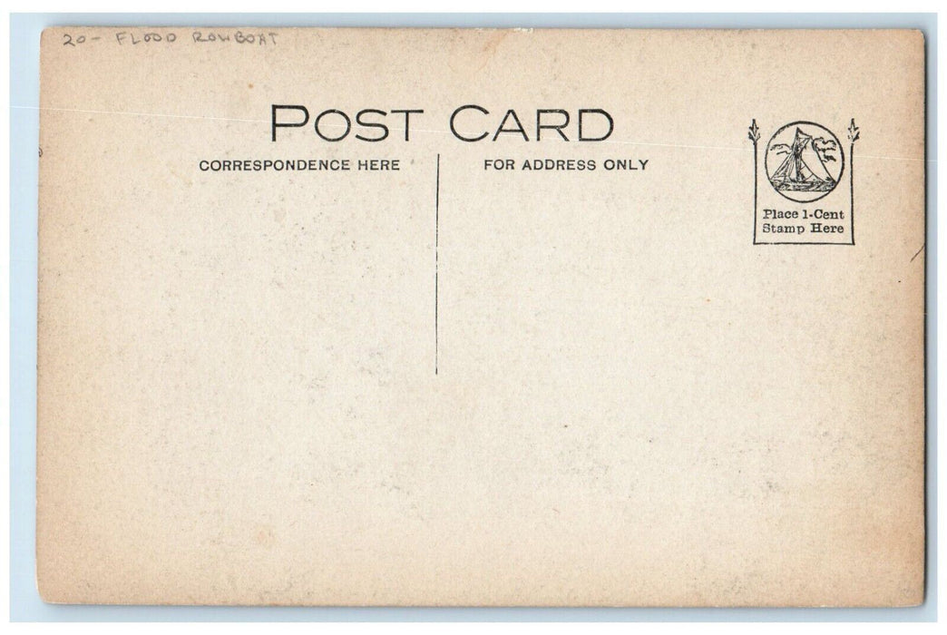 c1910's Flood Rowboat Women Mud Disaster RPPC Photo Unposted Antique Postcard