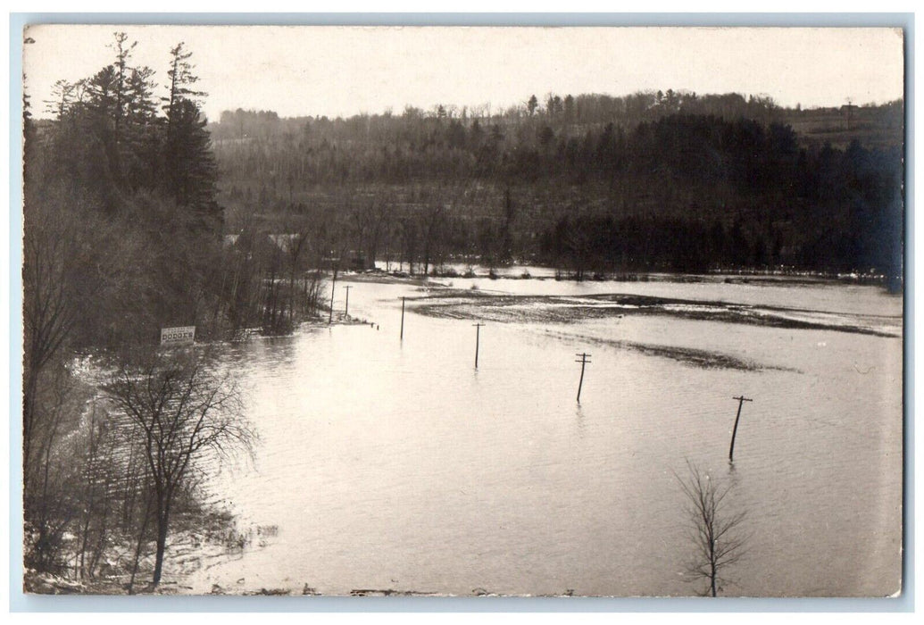c1910's Flood Dodges Sign Gloucester Massachusetts MA RPPC Photo Postcard