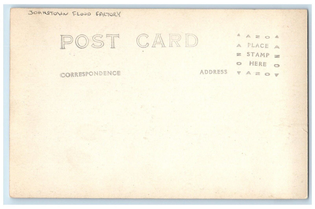 c1910's Johnstown Flood Factory Rowboat Disaster RPPC Photo Antique Postcard