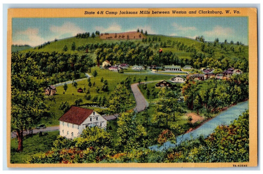 1940 Aerial State 4H Camp Jackson Mills Weston Clarksburg West Virginia Postcard