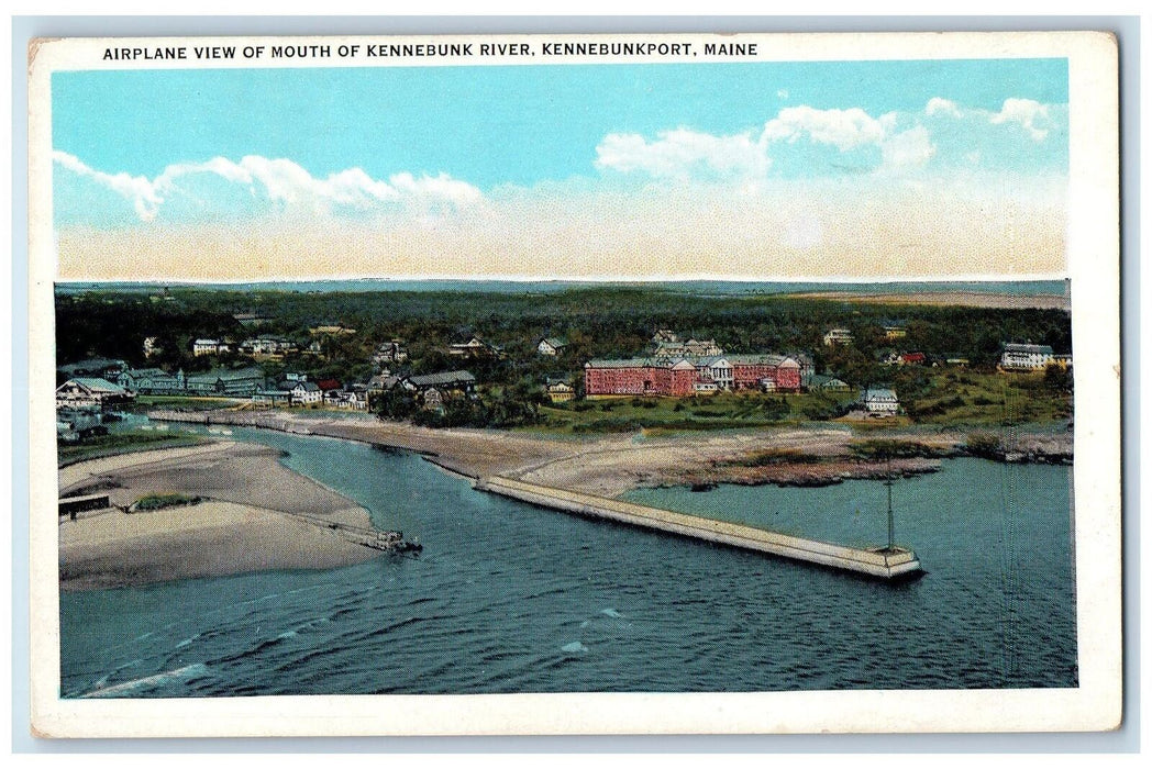 c1950's Airplane View Mouth Kennebunk River Road Kennebunkport Maine ME Postcard