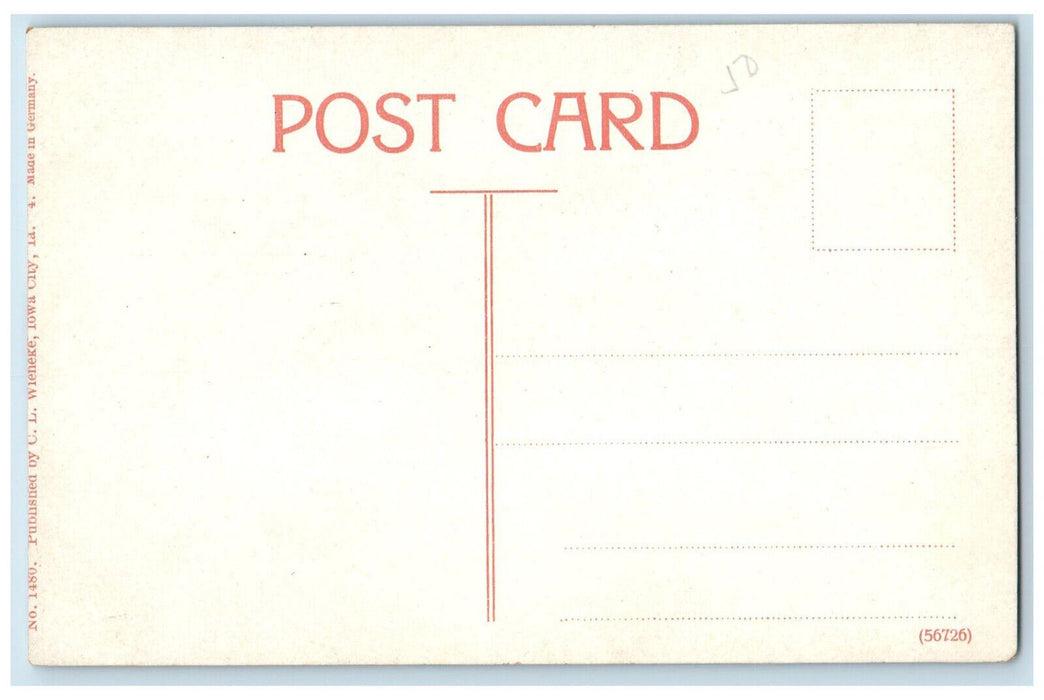 University Dam And Power House Bridge Scene Iowa City Iowa IA Antique Postcard