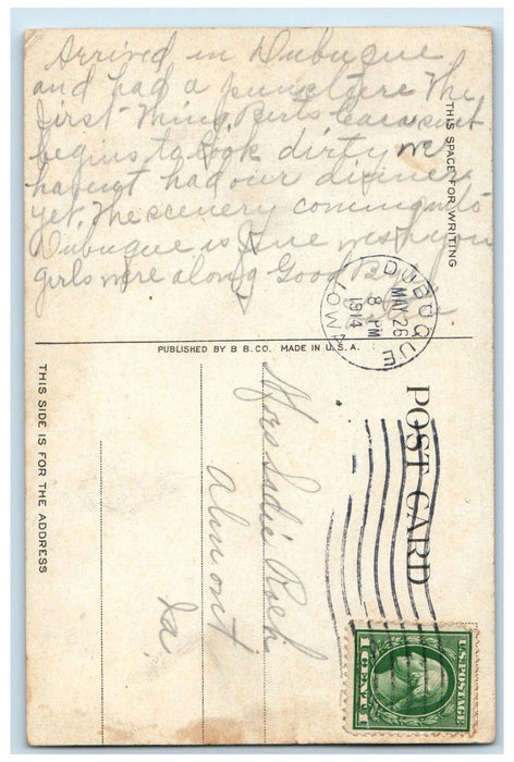 1914 View Of Infirmary Mt. Carmel Dubuque Iowa IA Antique Posted Postcard