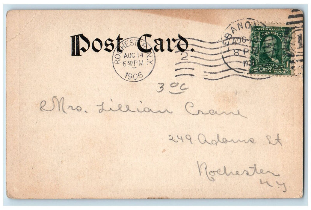 1906 Lebanon From Stores Hill Aerial View New Hampshire NH Posted Postcard
