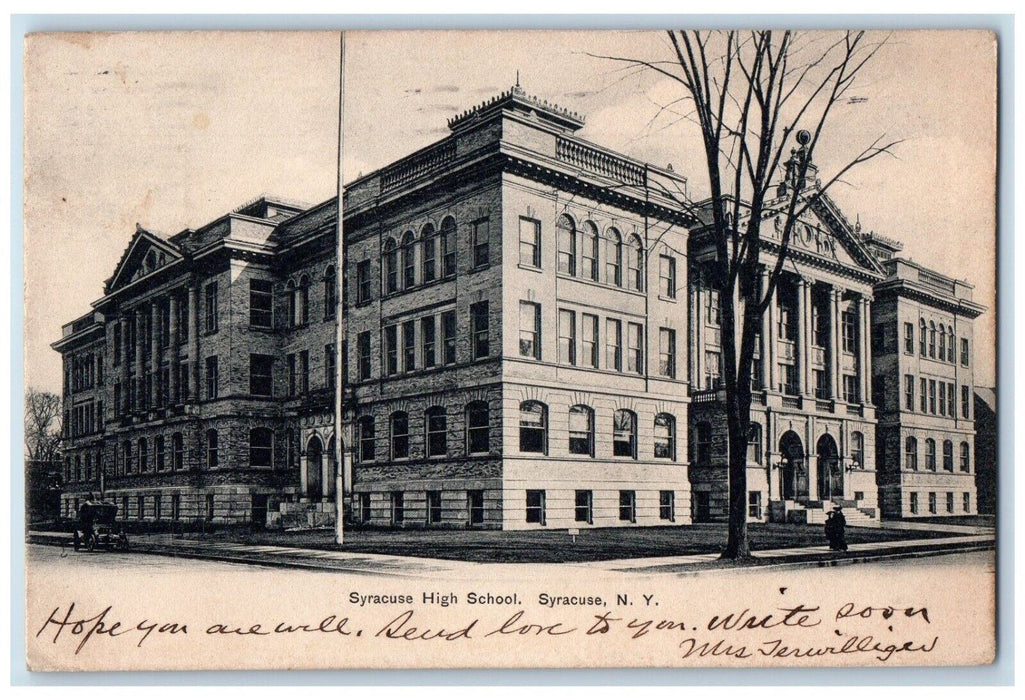 1910 Syracuse High School Building Syracuse New York NY Posted Antique Postcard