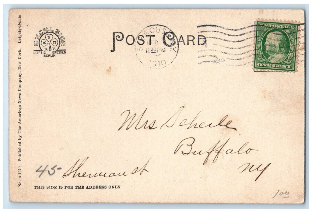 1910 Syracuse High School Building Syracuse New York NY Posted Antique Postcard