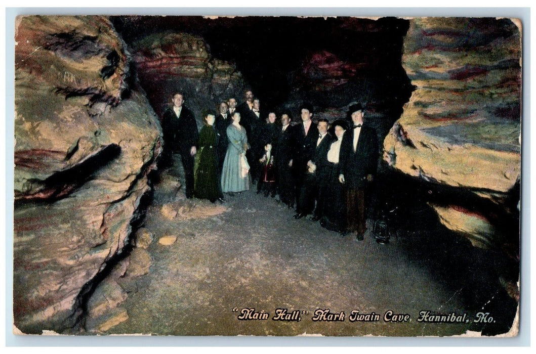 1933 Main Hall Mark Twain Cave Hannibal Missouri Mo Antique Posted Postcard