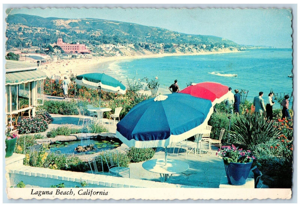 1975 The Victor Hugo Inn Laguna Beach Over View Tourist Restaurant CA Postcard
