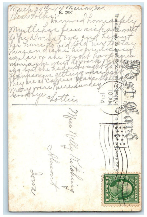 1914 View Of M.E. Church Exterior Scene  Marion Iowa IA Antique Posted Postcard