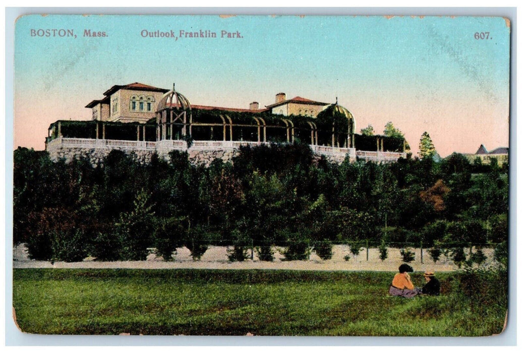 c1910's View Of Outlook Franklin Park Boston Massachusetts MA Antique Postcard