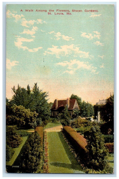 c1910 Walk Among Flowers Shawn Gardens Plant St. Louis Missouri Vintage Postcard