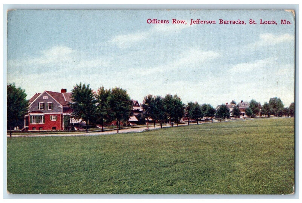 1910 Officers Row Jefferson Barracks St. Louis Missouri Vintage Antique Postcard